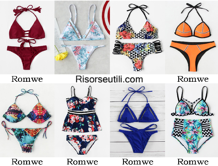 Beachwear Romwe summer 2017 swimwear bikinis