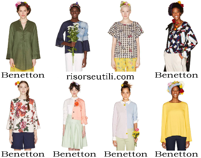 Shirts Benetton 2018 new arrivals blouses for women clothing