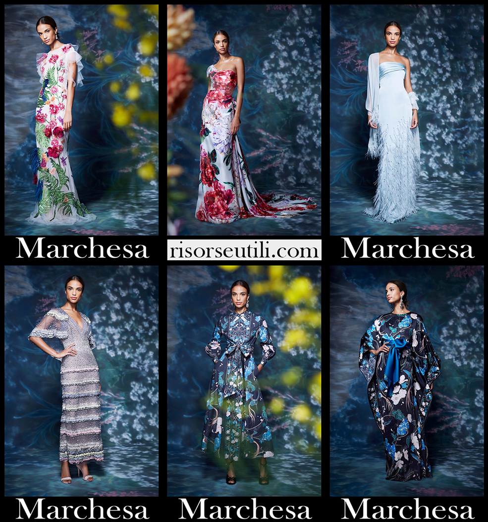 Marchesa spring summer 2021 womens fashion dresses