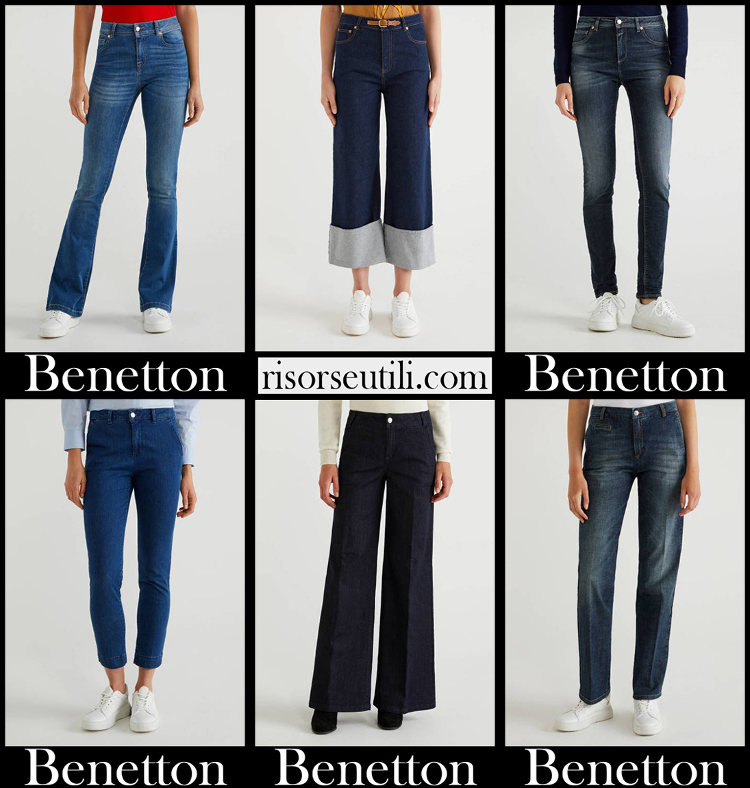 New arrivals Benetton jeans 2021 womens clothing denim