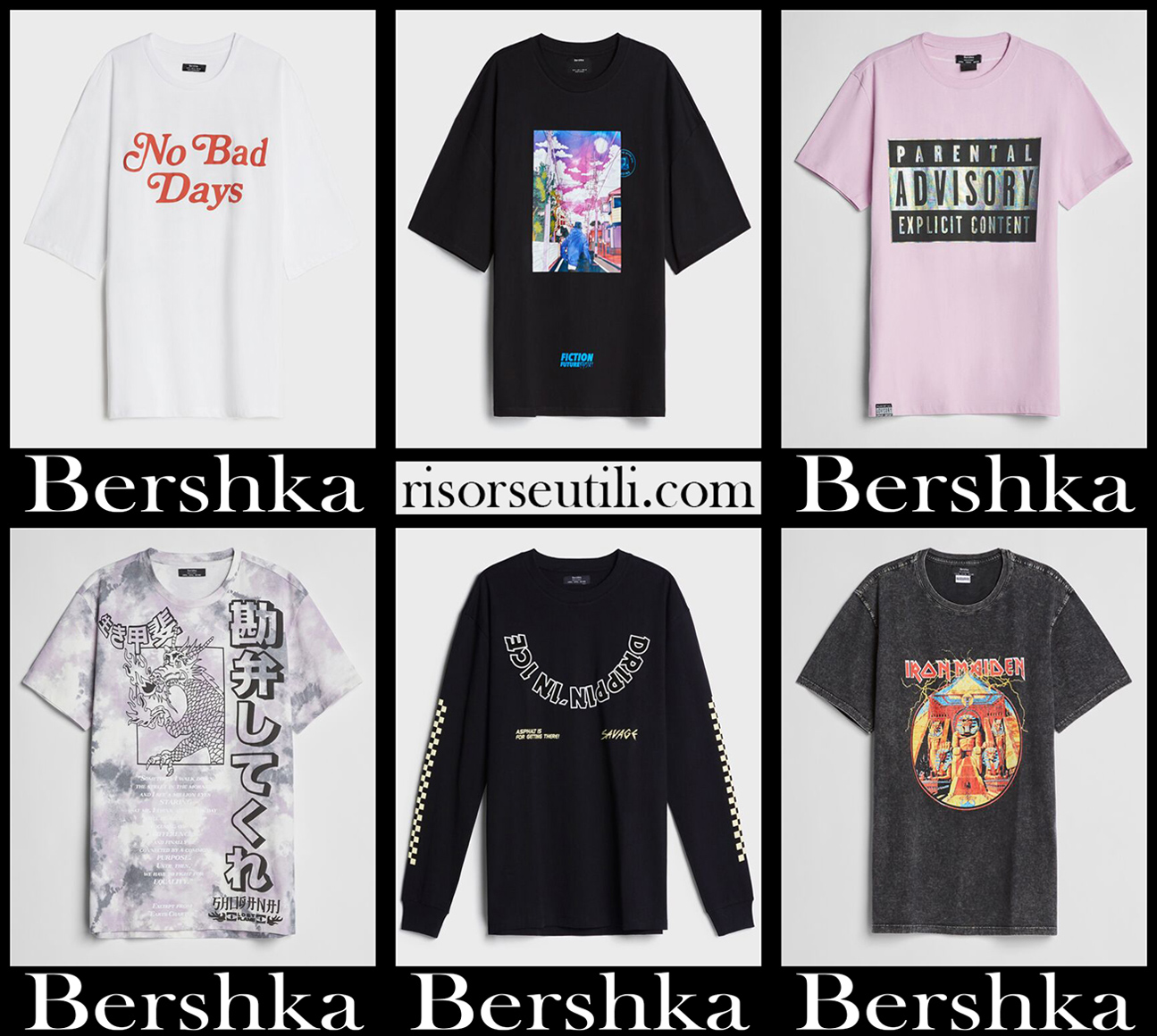 New arrivals Bershka t shirts 2021 mens clothing