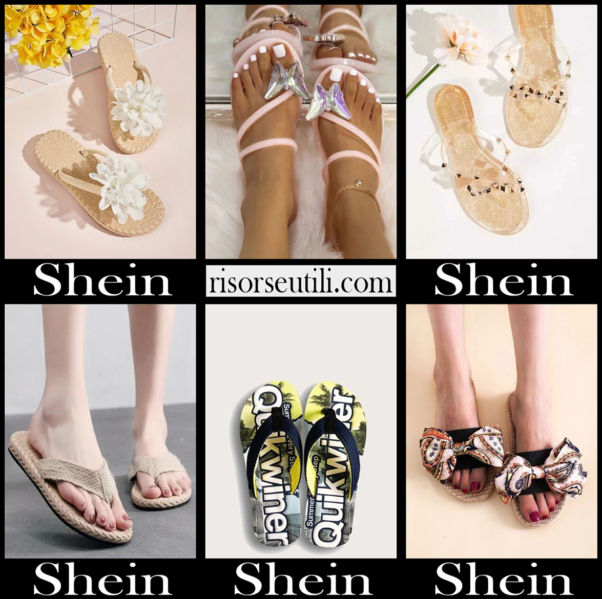 New arrivals Shein flip flops 2021 womens shoes
